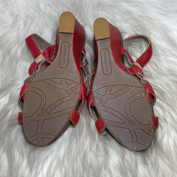 Anthropologie Apepazza Amera Red Leather Bling Sz 6 - Picture 7 of 7